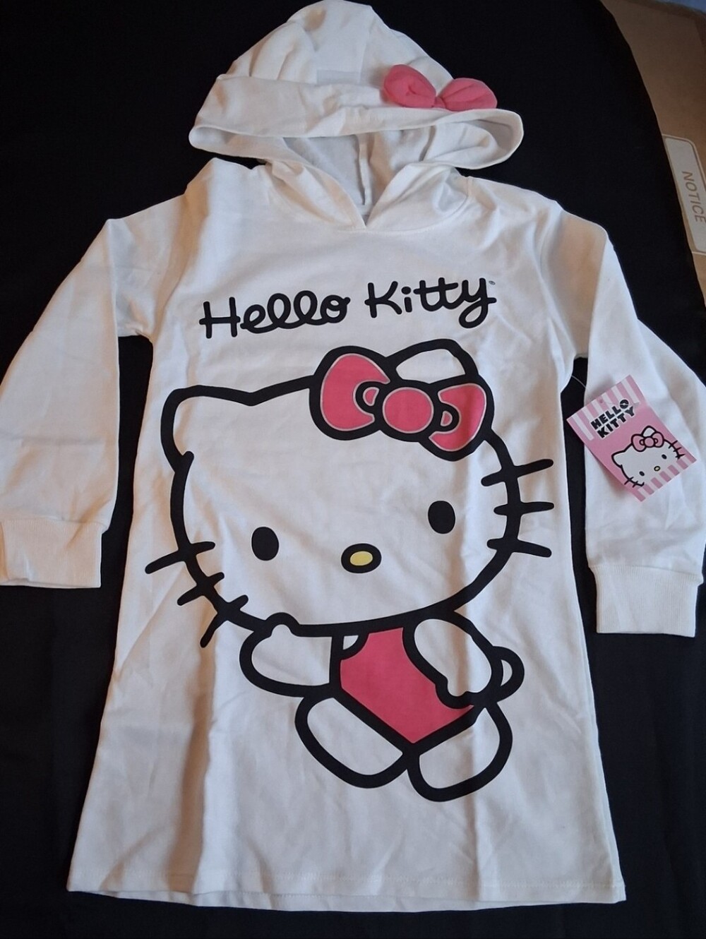 Hello Kitty Girls Hooded Long Sleeve Cosplay Dress S 6/6X